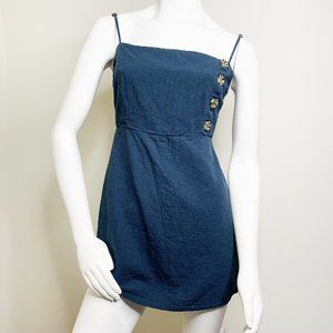 UO Riley Button-Down Linen Mini Dress